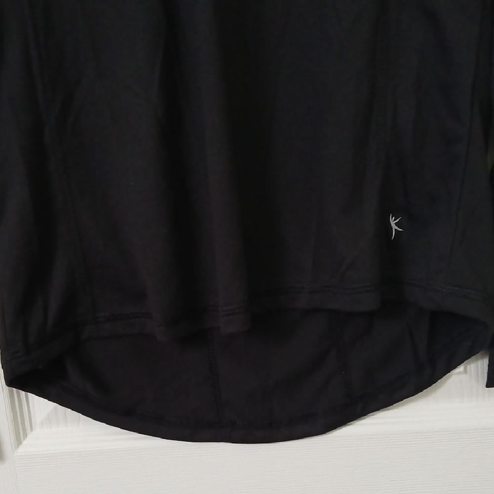 Danskin Semi-Fitted Black Long Sleeve Top With Thumb Holes Size S - Picture 4 of 11